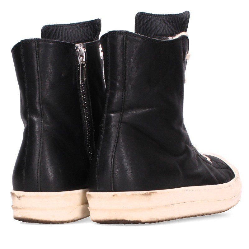 Rick Owens RAMONES Leather Sneakers Black/White Size EU 44