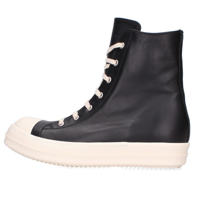 Rick Owens RAMONES Leather Sneakers Black/White Size EU 41