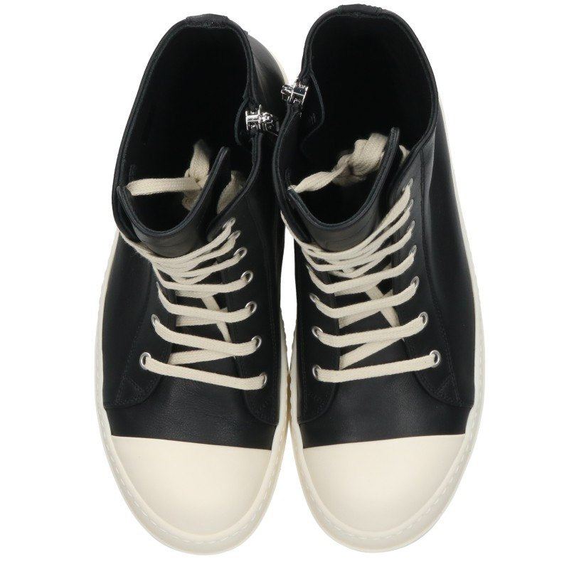 Rick Owens RAMONES Leather Sneakers Black/White Size EU 41
