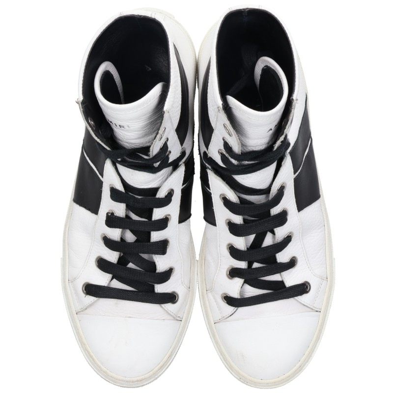 AMIRI SUNSET Leather Sneakers White/Black Size EU 42