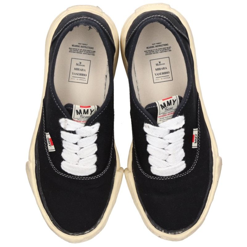 MIHARAYASUHIRO BAKER Canvas Sneakers Black/White Size EU 42