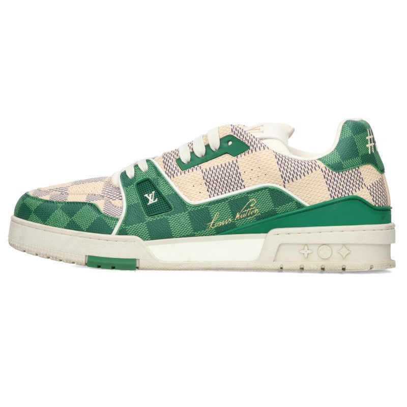 LOUISVUITTON LV Trainer Damier Sneakers White/Green Size 10