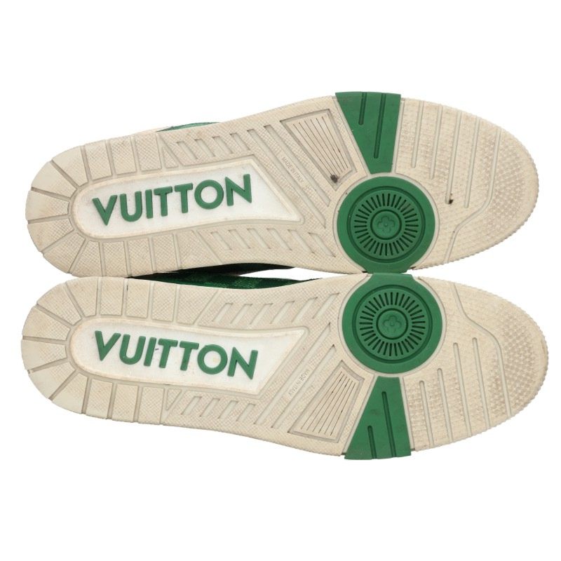LOUISVUITTON LV Trainer Damier Sneakers White/Green Size 10