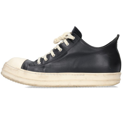 Rick Owens Ramones Low Leather Black White Sneakers Size EU 44