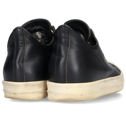 Rick Owens Ramones Low Leather Black White Sneakers Size EU 44