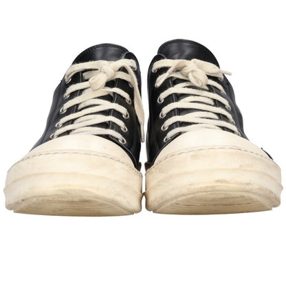 Rick Owens Ramones Low Leather Black White Sneakers Size EU 44