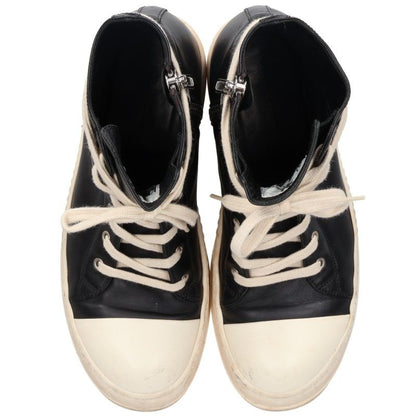Rick Owens Ramones Leather Hi-Top Black White Sneakers Size EU 41