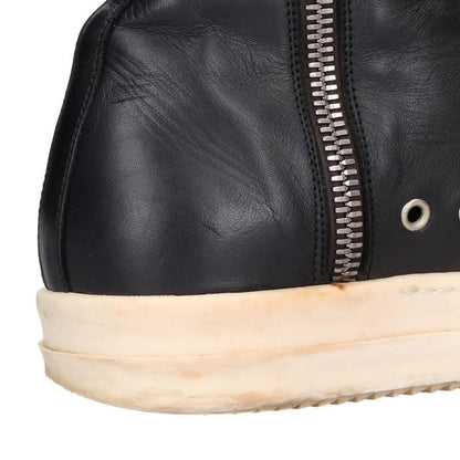 Rick Owens Ramones Leather Hi-Top Black White Sneakers Size EU 41