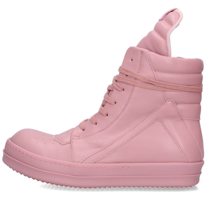 Rick Owens Geobasket Leather Hi-Top Sneaker Pink Size 39.5