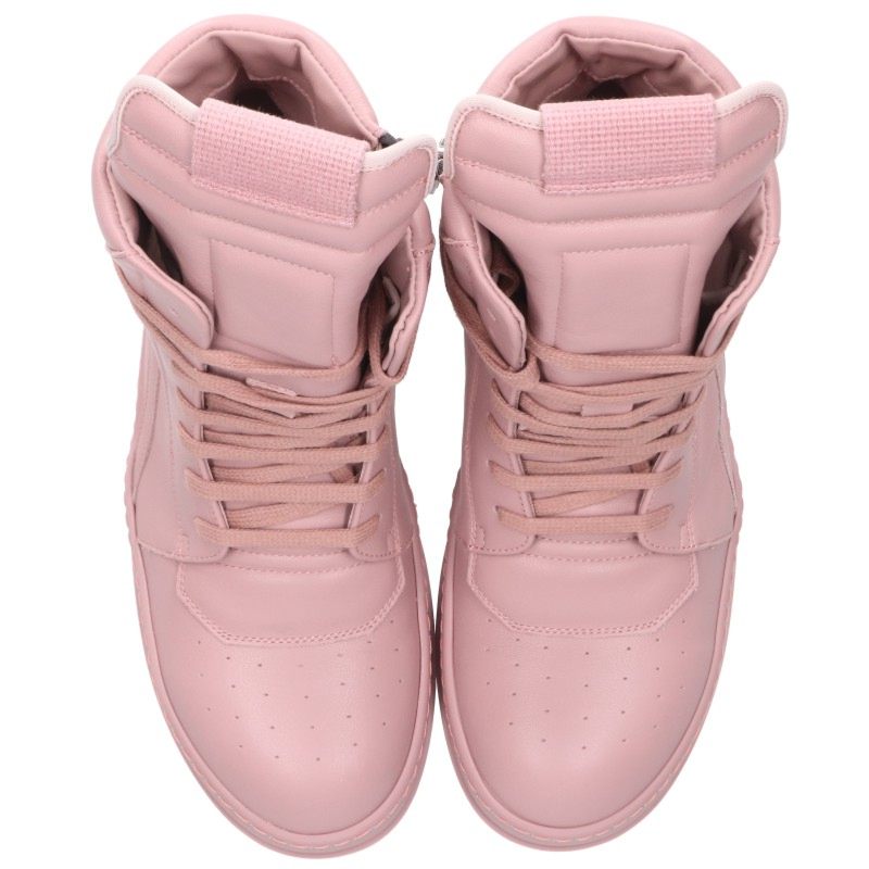 Rick Owens Geobasket Leather Hi-Top Sneaker Pink Size 39.5