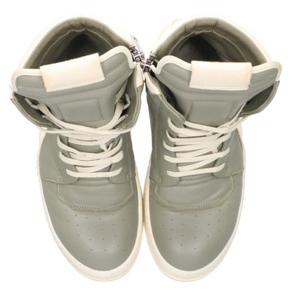 Rick Owens Geobasket Leather Hi-Top Grey White Sneakers Size EU 41