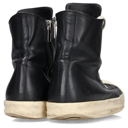 Rick Owens RAMONES Leather High-Top Black White Size EU 43