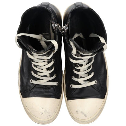 Rick Owens RAMONES Leather High-Top Black White Size EU 43