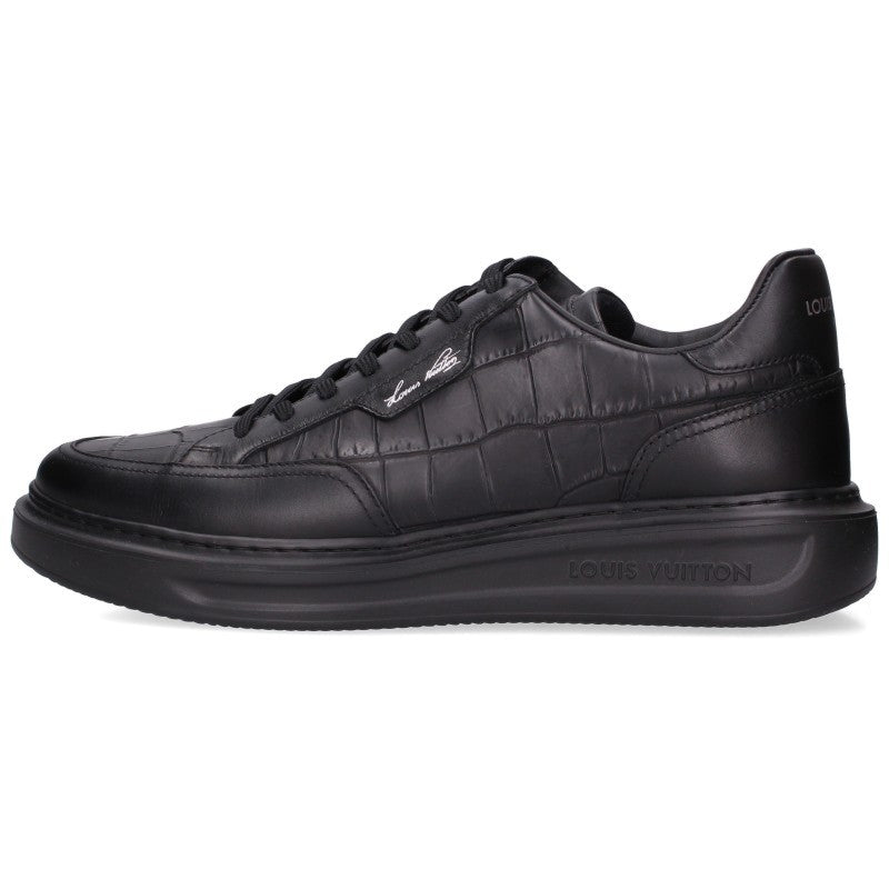 LOUISVUITTON Beverly Hills Embossed Sneakers Black Size 8