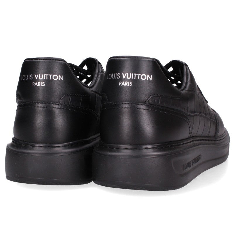 LOUISVUITTON Beverly Hills Embossed Sneakers Black Size 8