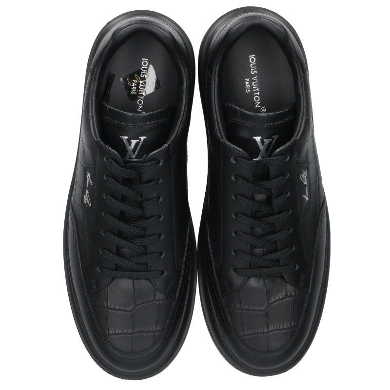 LOUISVUITTON Beverly Hills Embossed Sneakers Black Size 8