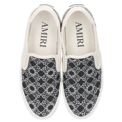 AMIRI LAGUNA Logo Monogram Slip-On Black White Sneakers Size EU 43