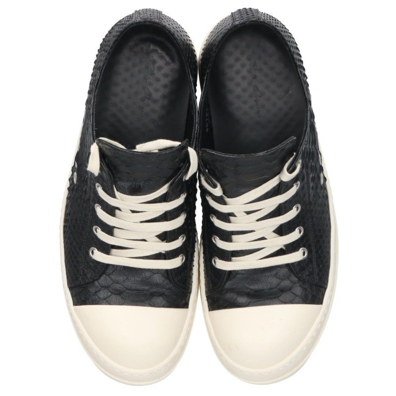 Rick Owens EXTREME LOW Python Leather Black White Sneakers Size EU 43