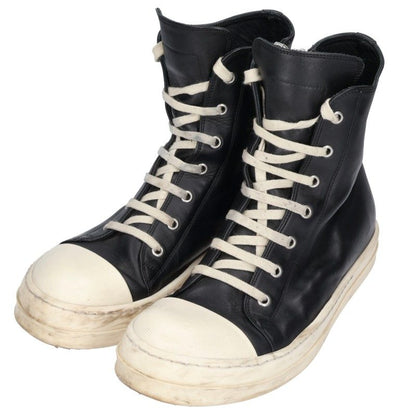 Rick Owens RAMONES Leather High-Top Black White Size EU 41