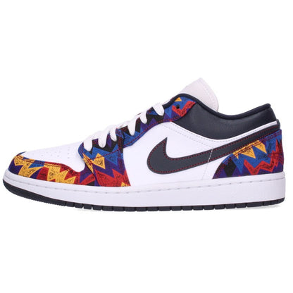 NIKE Air Jordan 1 Low Sneakers White/Black/Blue Size 27cm