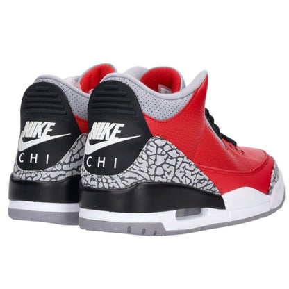 NIKE Air Jordan 3 Retro Fire Red Cement Sneakers Size 27cm