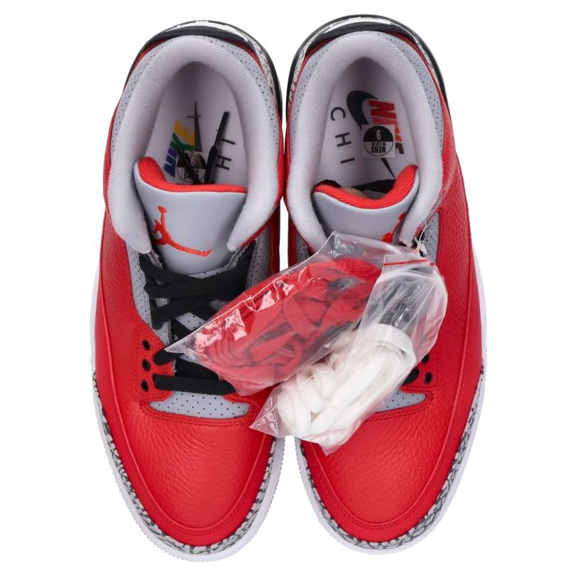 NIKE Air Jordan 3 Retro Fire Red Cement Sneakers Size 27cm