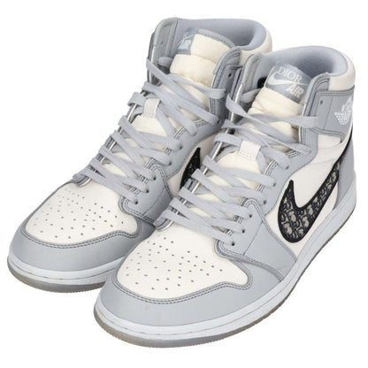 DIOR x Nike Air Jordan 1 High OG White Gray Sneakers Size 27.5cm