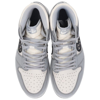 DIOR x Nike Air Jordan 1 High OG White Gray Sneakers Size 27.5cm