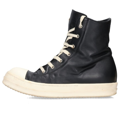Rick Owens Ramones Leather Sneakers Black/White Size EU 41