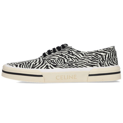 CELINE Elliot Zebra Print Low-Top Sneakers Size EU 42