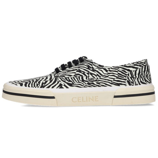 CELINE Elliot Zebra Print Low-Top Sneakers Size EU 42
