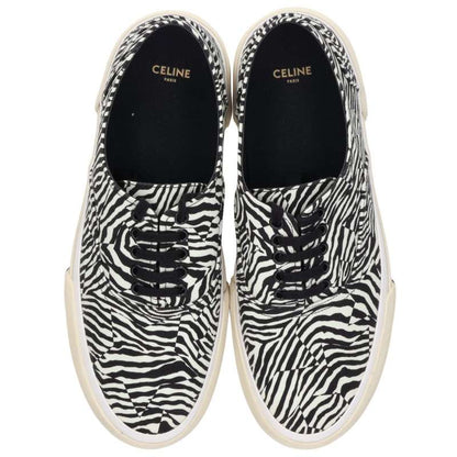 CELINE Elliot Zebra Print Low-Top Sneakers Size EU 42