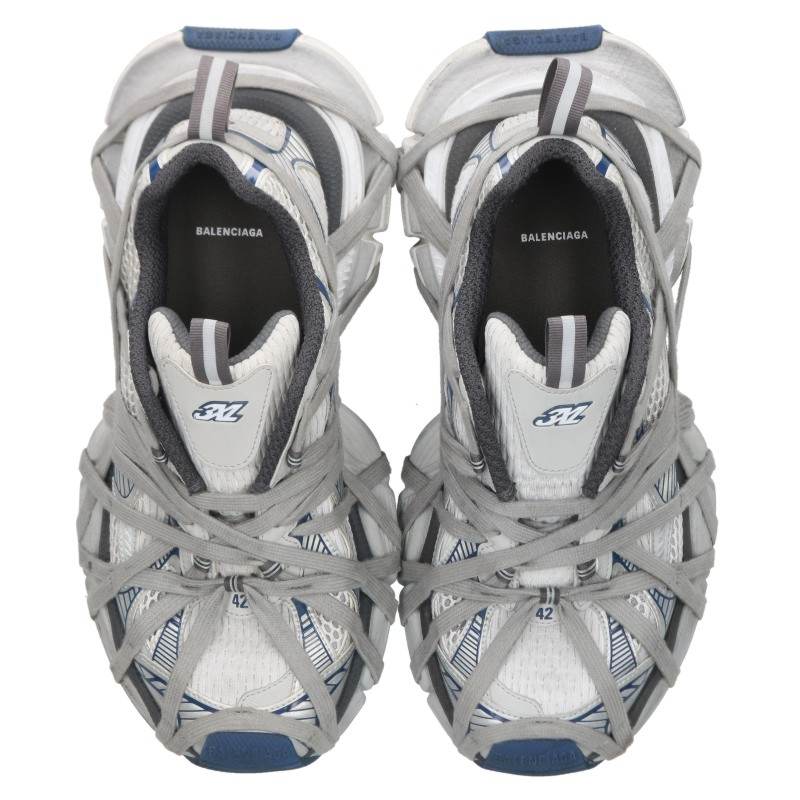 BALENCIAGA 3XL Extreme Laces Sneakers White/Navy Size EU 42