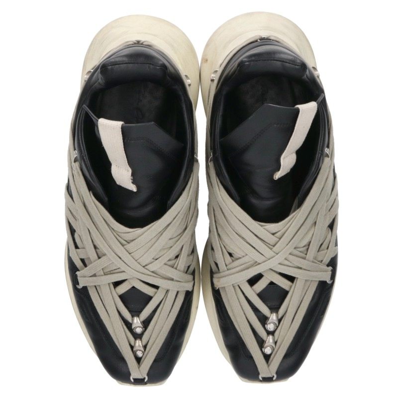 Rick Owens MEGALACED RUNNER Sneakers Black/White Size EU 44