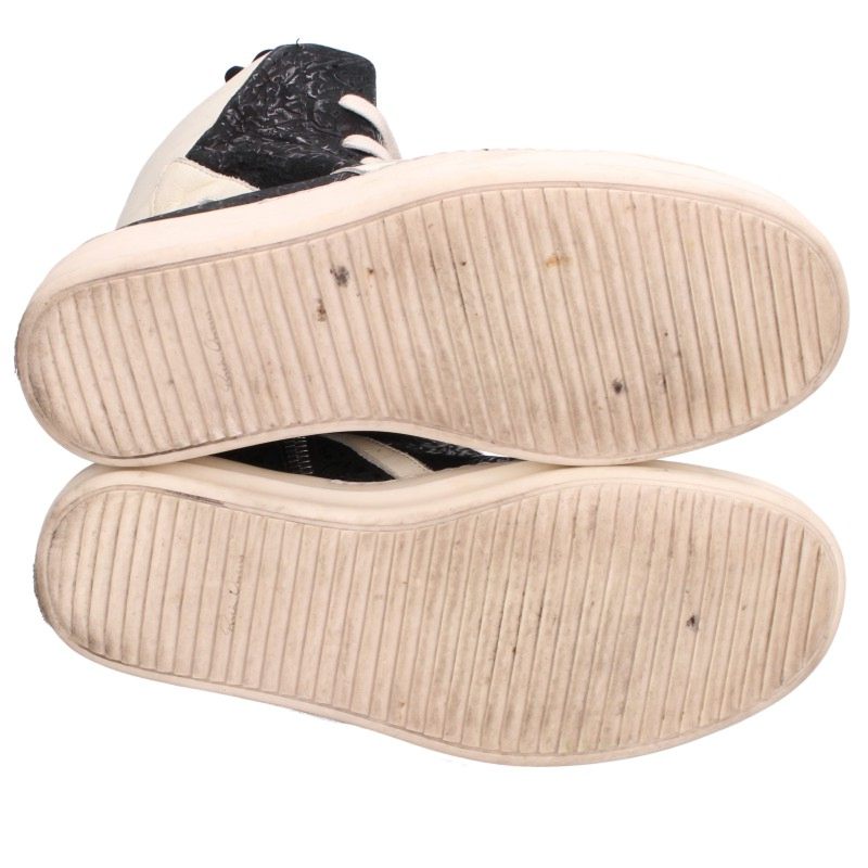 Rick Owens Embossed Geobasket Sneakers Black/White Size 41.5