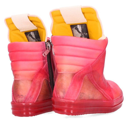 Rick Owens Geobasket Clear Leather Sneakers Pink Size EU 43