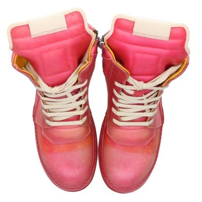 Rick Owens Geobasket Clear Leather Sneakers Pink Size EU 40