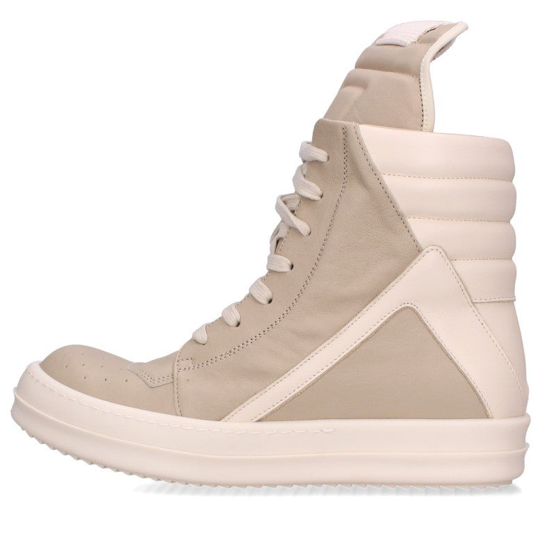 Rick Owens Geobasket Leather Sneakers Beige/White Size EU 40
