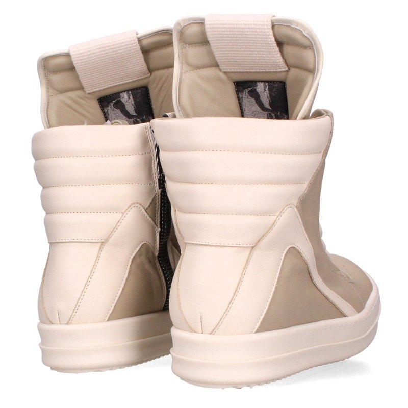 Rick Owens Geobasket Leather Sneakers Beige/White Size EU 40
