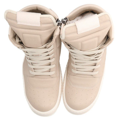 Rick Owens Geobasket Leather Sneakers Beige/White Size EU 40