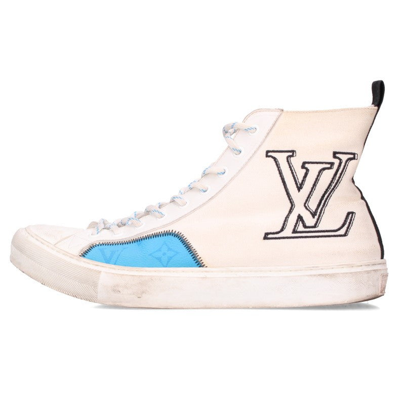 LOUISVUITTON Tattoo Line High-Top Sneakers White Size 8