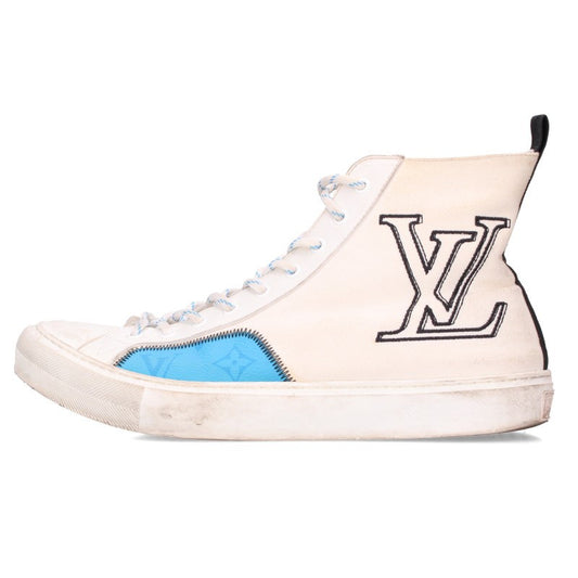 LOUISVUITTON Tattoo Line High-Top Sneakers White Size 8