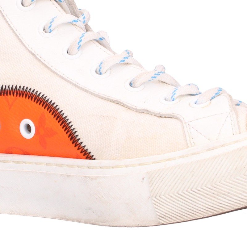 LOUISVUITTON Tattoo Line High-Top Sneakers White Size 8