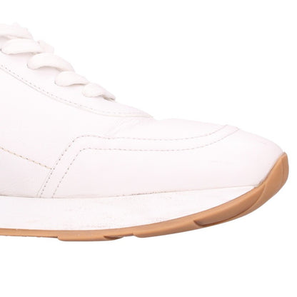 HERMES Drive Sellier Patch Leather Sneakers White Size 42.5