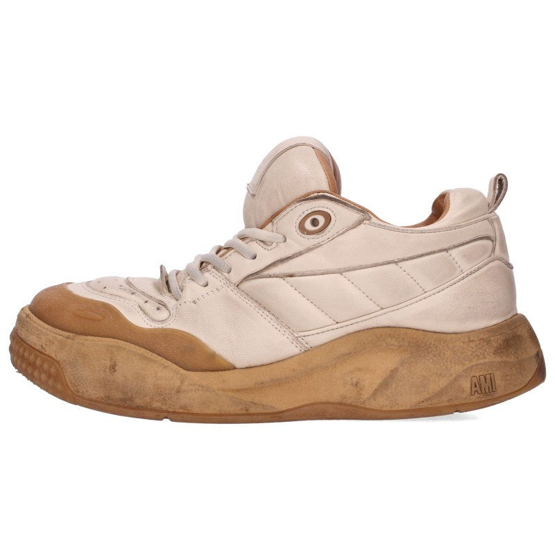 AMI Alexandre Mattiussi Paneled Beige Sneakers Size EU 41