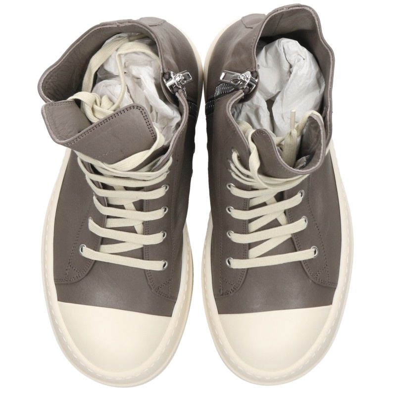 Rick Owens MEGA BUMPER Hi-Top Sneakers Grey/White Size EU 41