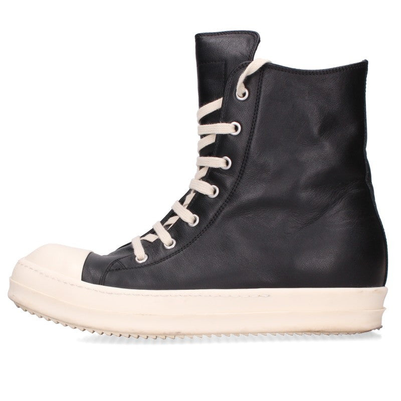 Rick Owens RAMONES Leather Sneakers Blk/Wht Size EU 40