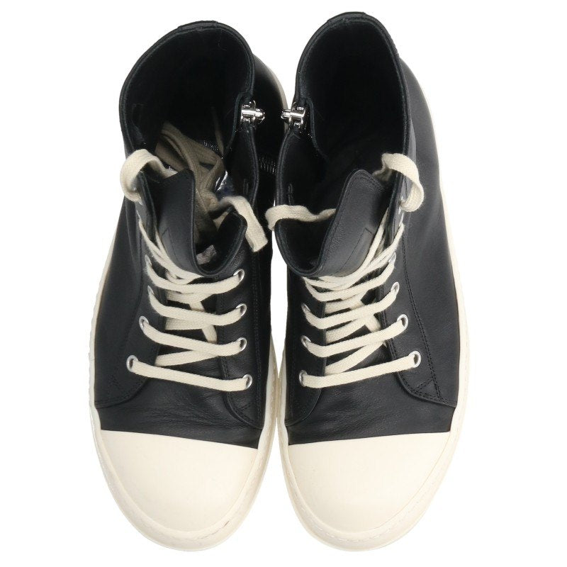 Rick Owens RAMONES Leather Sneakers Blk/Wht Size EU 40