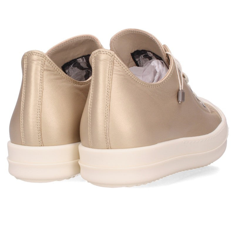Rick Owens RAMONES LOW Metallic Sneakers Gold Size EU 39
