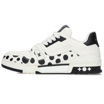 LOUISVUITTON x Kusama Dot LV Trainer Sneakers Wht/Blk Size 7